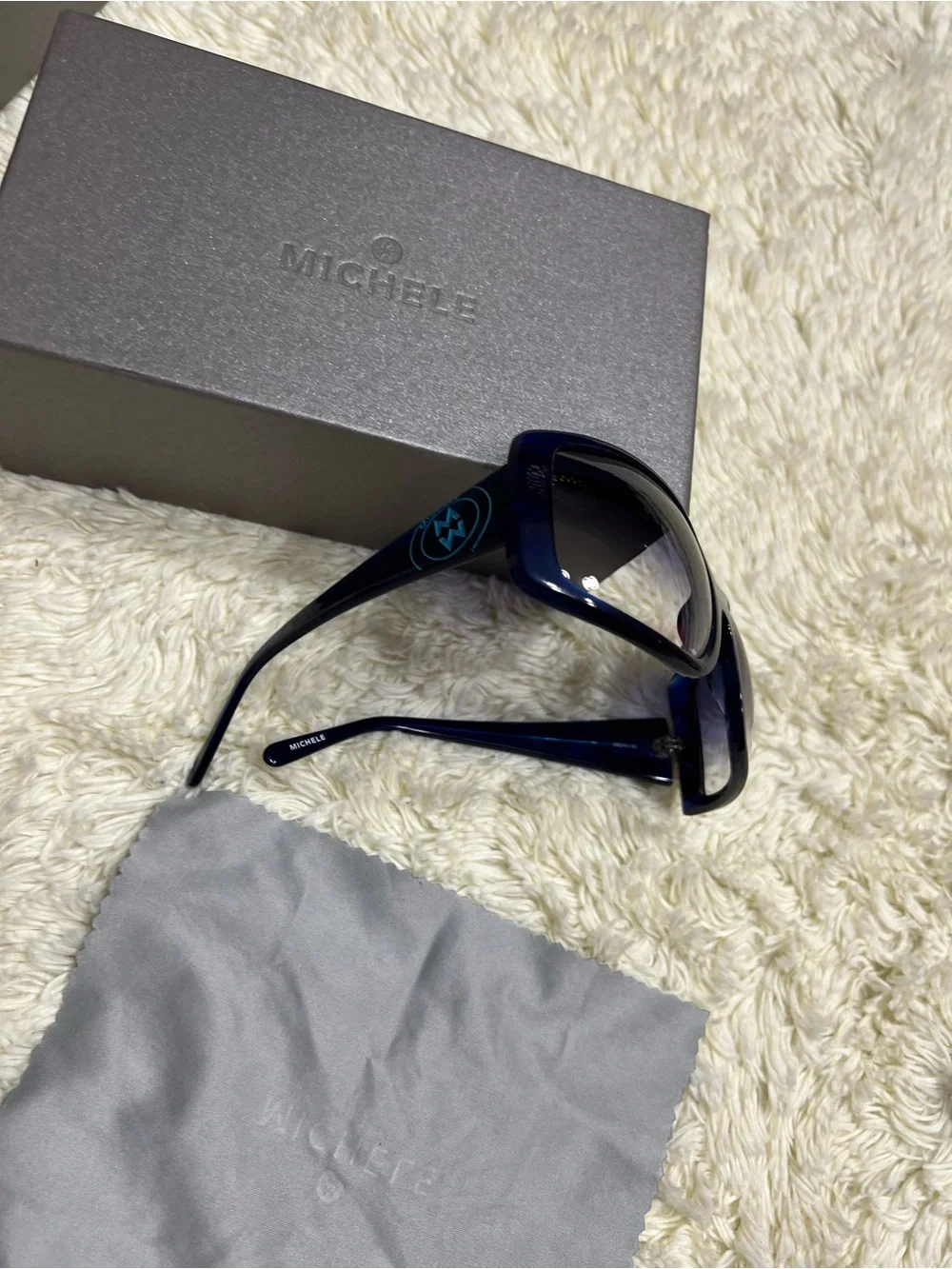 Michele Women’s Dark Blue Sunglasses with Case